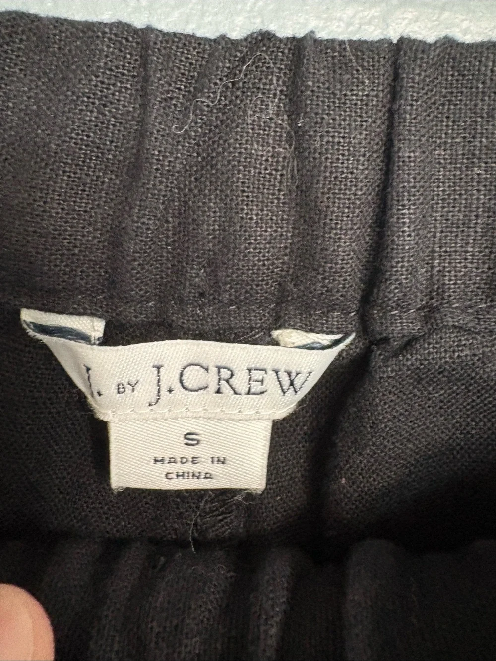 J. Crew Black Linen Blend Pom Pom Trim Pull-On Shorts Size Small